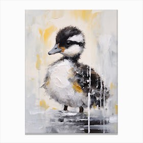 White Paint Drip Duckling 2 Canvas Print