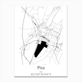 Pisa,Italy Minimalist Map Canvas Print