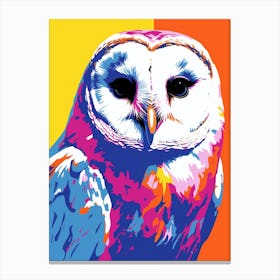 Andy Warhol Style Bird Barn Owl 3 Canvas Print