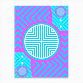 Geometric Glyph in White and Bubblegum Pink and Candy Blue n.0033 Canvas Print