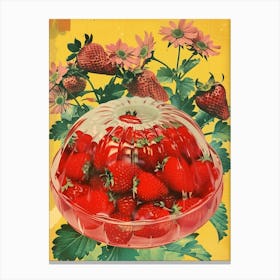 Strawberry Jelly Retro Collage 4 Canvas Print