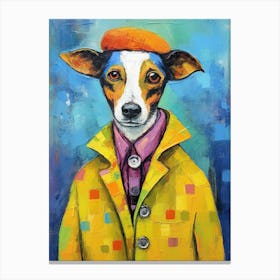 Stylishly Wagging; A Chic Dog Canvas Creation Canvas Print