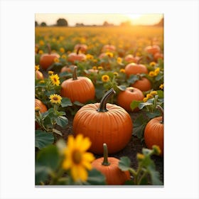 Pumpkins In A Field 3 Toile