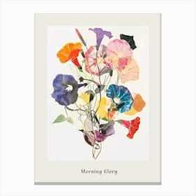 Morning Glory 1 Collage Flower Bouquet Poster Canvas Print