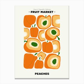 The Fruit Market Peaches Illustration Maximalist Canvas Print