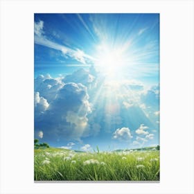 Capturing A Summers Day Where The Azure Sky Laden With Fluffy Clouds Shines Brilliantly Under The 2 1 Canvas Print