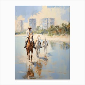 Horse Painting In Miami Beach Post Impressionism Style 11 Canvas Print