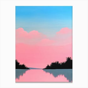 Pastel Sky Embrace Pink Retro Poster Canvas Print