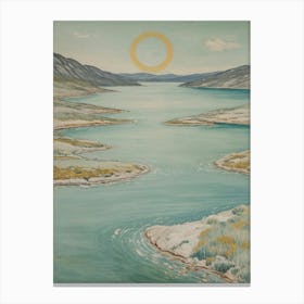 Serene Sun Rising Over The Lake Canvas Print