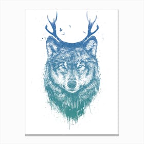 Deer Wolf Canvas Print