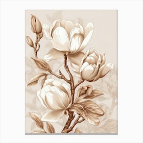 Beige Flowers 2 Canvas Print