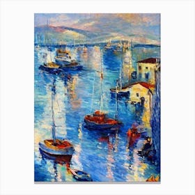 Port Of Messina Italy Abstract Block harbour Canvas Print
