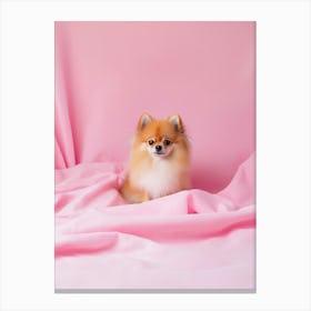 Pomeranian Puppy. Generated AI. Art Print Canvas Print