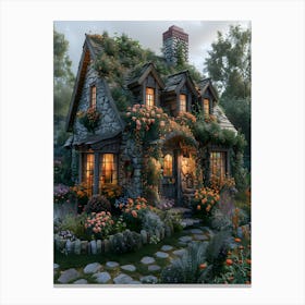 Cottage In The Woods Canvas Print