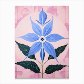 Lobelia 1 Hilma Af Klint Inspired Pastel Flower Painting Canvas Print