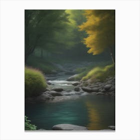 River In The Forest Canvas Print