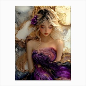 Girl In A Purple Dress 1 Canvas Print