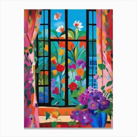 Window With Flowers Canvas Print