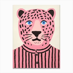 Pink Polka Dot Tiger 2 Canvas Print