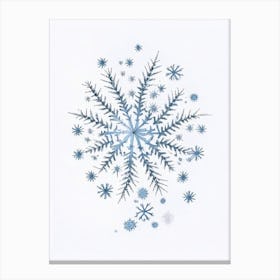 Irregular Snowflakes, Snowflakes, Pencil Illustration 2 Canvas Print