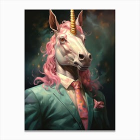 Unicorn In A Suit 4 Canvas Print