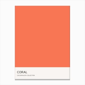 Coral Colour Block Poster Canvas Print