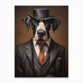 Gangster Dog Great Dane 3 Canvas Print