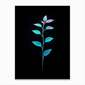 Leaf On A Black Background Canvas Print