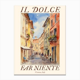 Il Dolce Far Niente Vicenza, Italy Watercolour Streets 2 Poster Canvas Print