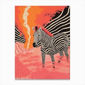 Zebra Pink & Orange 1 Canvas Print