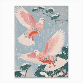 Vintage Japanese Inspired Bird Print Partridge 1 Canvas Print