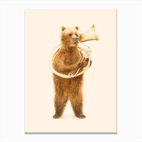 The Bear And His Helicon Canvas Print