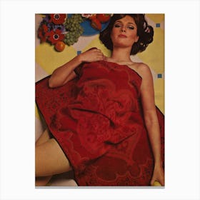 Woman In A Red Towel Canvas Print