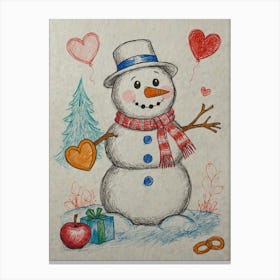 Snowman 4 Canvas Print