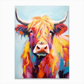 Highland Cow Pop Art 2 Canvas Print