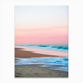 Shanklin Beach, Isle Of Wight Pink Photography  Canvas Print