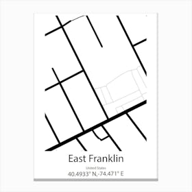 East Franklin,United States Minimalist Map Canvas Print