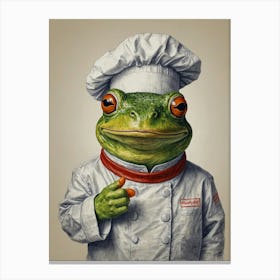 Chef Frog 3 Canvas Print