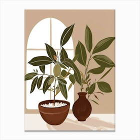 Two Potted Plants 2 Canvas Print