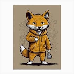 Fox In Hoodie Canvas Print