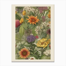 Flowers In The Garden Canvas Print