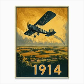 Aihrgdesign A Retro Travel Poster Showcasing 1914 Aviation Wi 1ec49488 361a 4ee6 Baa2 3ba101087c50 3 Canvas Print