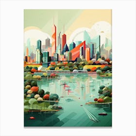 Rotterdam, Netherlands, Geometric Illustration 3 Canvas Print