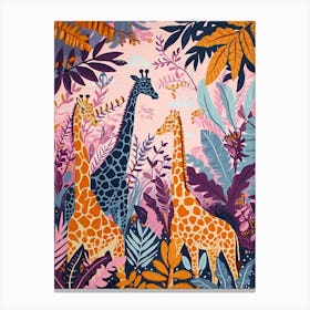 Fun Vibrant Giraffe Illustration 3 Canvas Print