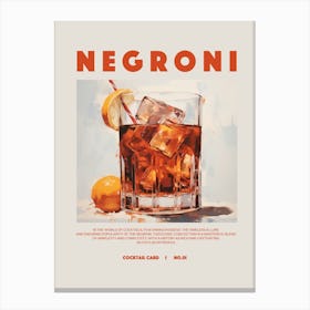 Negroni Cocktail Canvas Print