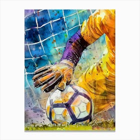 Football Player Watercolor Art (5) Canvas Print