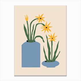 Two Table Pot Plants Canvas Print