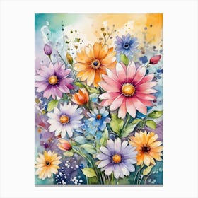 Watercolor Flowers 17 Canvas Print