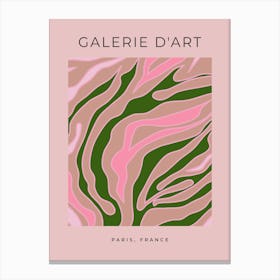 Abstract Lines Blush Pink And Green Canvas Print