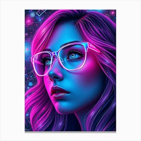 Psychedelic Girl Portrait Canvas Print